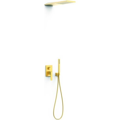 Kit mitigeur encastré 2 voies Rapid‑box pour douche Slim Or Mat 24K - TRES 20238005OM