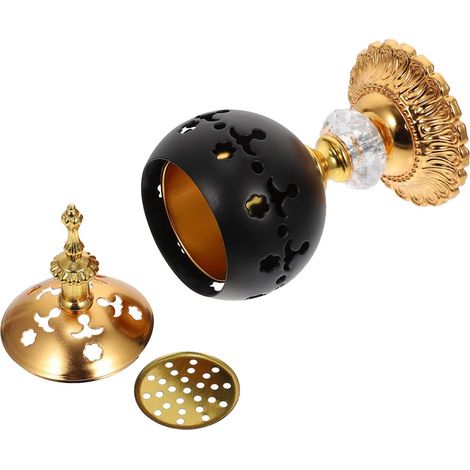 Brûleur de Parfum en Fer Or Ajouré, Ornement Décoratif Pratique Finition Soignée pour Bureau et Salle de Yoga (1/5)