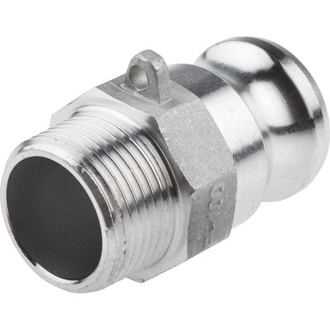 Adaptateur cannelé Partie F RS PRO Mâle Droit 1pouce, BSP 1", en Aluminium ( Prix pour 1 ) (1/2)