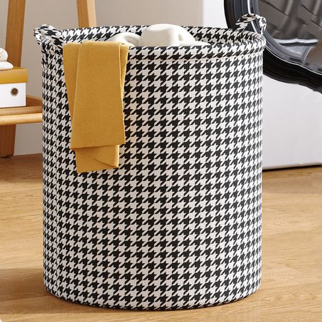 4pcs Bacs pliables motif pied-de-poule classique, empilables, rangement vêtements, jouets, accessoires salle de bain, solution élégante (1/5)