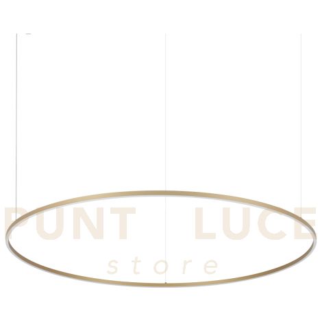 ORACLE SLIM ROUND SOSPENSIONE LED SMD 83 W  9300 lm 3000 K ON-OFF D.150CM OTTONE