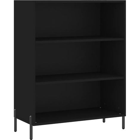 Scaffale armadio moderno 69,5 x 32,5 x 90 cm con gambe in metallo e ampio spazio di archiviazione in legno nero 020048558