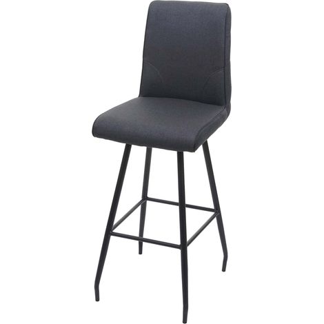 Sgabello da bar, sedia da bancone x1 con poggiapiedi girevole, seduta in tessuto grigio scuro 040005289