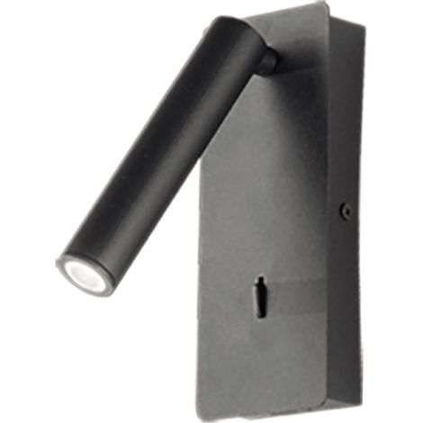 Applique TELESCOPE in metallo Nero 20 cm con sorgente luminosa direzionale a LED (1/3)