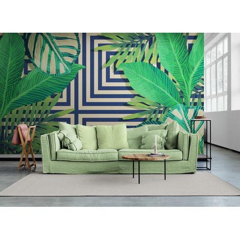 Papier Peint Géométrique - Jungle et Lignes Modernes - 500 x 270 cm (1/2)