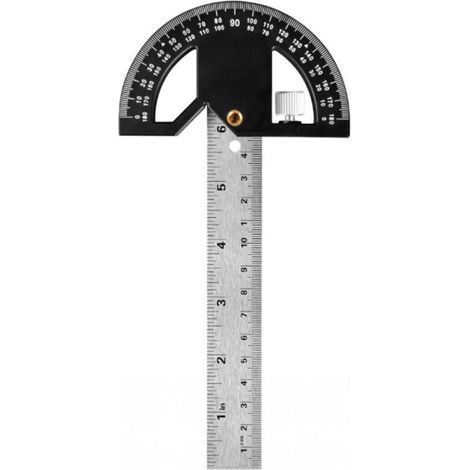 Winkelmesser, Markierungs- und Messlineal für die Holzbearbeitung, 304 mm Edelstahl-Holzbearbeitungslineal, Winkelmesser 0-180° zum Malen, Zeichnen und Messen (1/5)