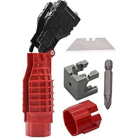 Outils de plomberie pour l'installation de robinets et d'éviers, adaptés aux petits espaces sous l'évier. (1/4)