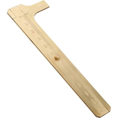 Calibrador de acero inoxidable, mini regla de bolsillo de latón de 120 mm de longitud. (1/5)