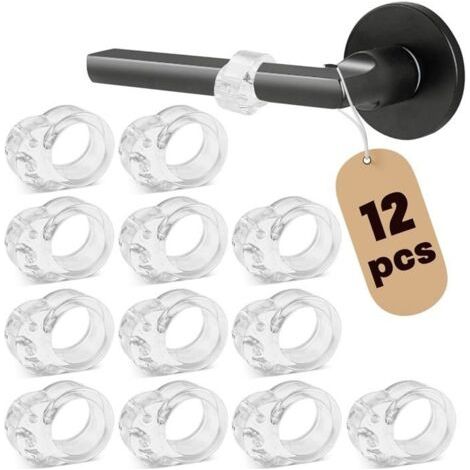 12Pcs Butee de Porte,Transparent Poignée Arret de Porte de Sans Percer,Protège-murs pour Poignées de Porte Fenêtre,Butoirs de porte (1/5)