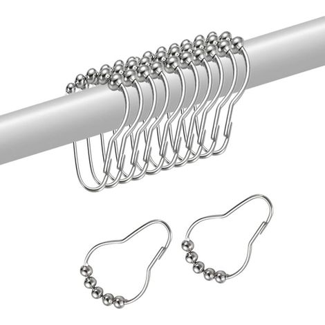 Shower Curtain Hooks 24 Pack Stainless Steel Shower Curtain Rings for Bathroom