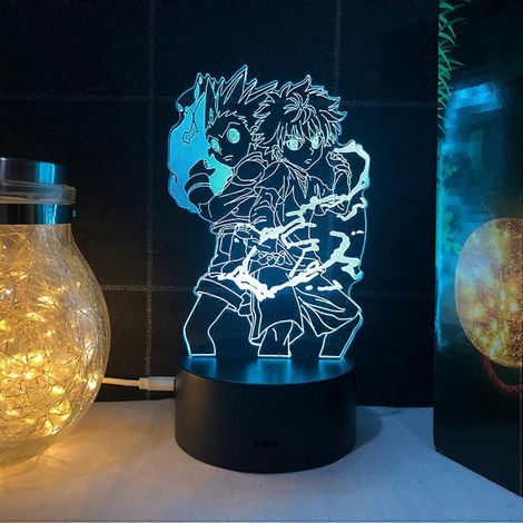 Filiyano – lampe à illusion 3D – Veilleuse Qinwei Anime Gon et Killua avec télécommande tactile USB, lampe à illusion 3D pour la décoration de chambre (1/4)