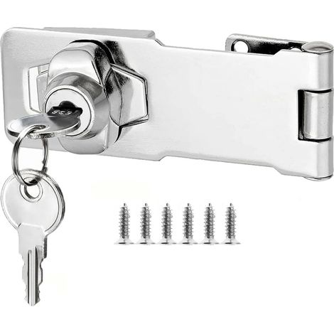 Serrure de 7,6 cm (3 pouces), serrure pour armoire, duplication de clés et de vis, verrou à pression, serrure pour boîte aux lettres, serrure pour porte de tiroir, argent (1/5)