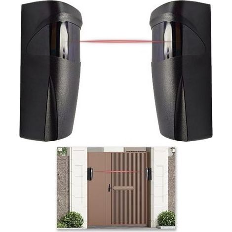 Une paire de photodiodes infrarouges universelles pour portails, 12V/24V AC/DC, adaptées aux portails et garages automatiques, capteurs extérieurs, compatibles avec tous types de portails. (1/5)