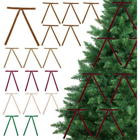 18 nastri di velluto, ghirlande natalizie, fiocchi, fiocchi per la casa, decorazioni per l'albero di Natale, ornamenti, appendini, bianco sporco (1/3)