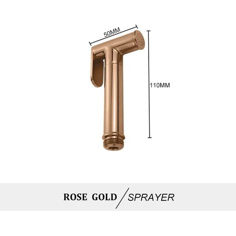 (Pulvérisateur or rose) Ensemble de douchette WC bidet portable en laiton doré rose, fixation murale, pommeau de douche de salle de bain autonettoyant (1/4)