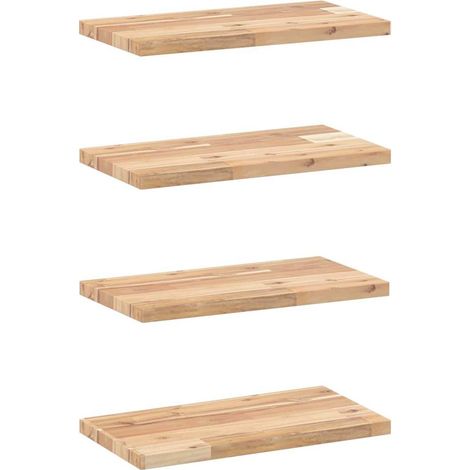 Maison Exclusive - Schweberegale 4 Stk. 40x20x2 cm Massivholz Aka (1/5)