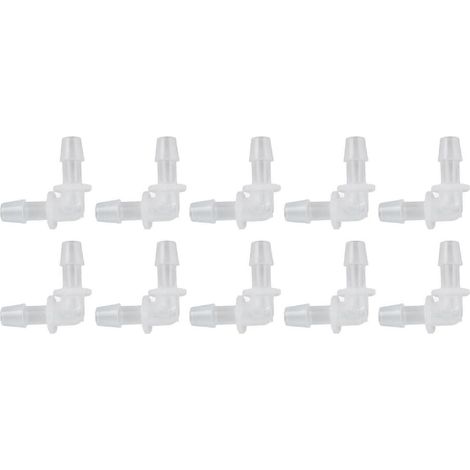 10 Stück Winkel-Schlauchverbinder 90 Grad L-Form mit gleichem Durchmesser, Kunststofffittings 7,9 mm (1/4)