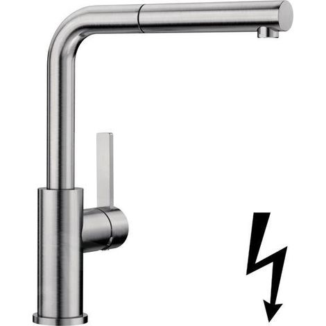 Blanco Lanora S - Mitigeur d’évier avec douchette extractible, inox brossé 525126 (1/5)