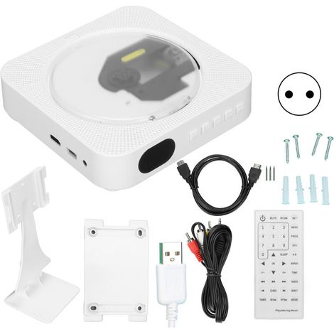 Bluetooth DVD Player, Breedtin HIFI, Wall-Mountable CD Speaker with Remote Control for Home (1/5)