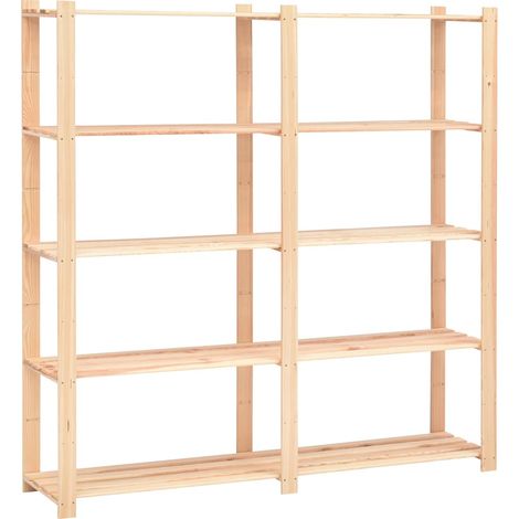 Étagère de stockage 5 niveaux 170x38x170 cm Pin solide 500 kg (1/5)