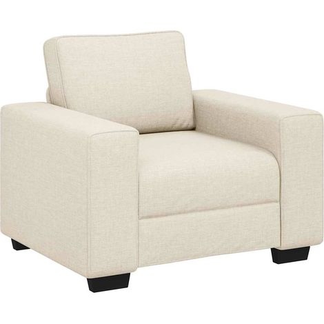 Sofá Beige 100 x 77 x 82 cm Tejido mezcla de lino vidaXL