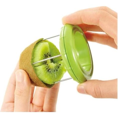 Épluchez facilement et rapidement tous les fruits et légumes tendres. Coupe-kiwis, coupe-mangues et éplucheur, cuillère à kiwis – ustensile de cuisine vert. (1/5)
