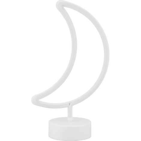 Mondförmiges Neon-Leuchtschild mit Sockel für Schlafzimmer, Party, Geburtstag – USB-/Batteriebetrieben (1/5)