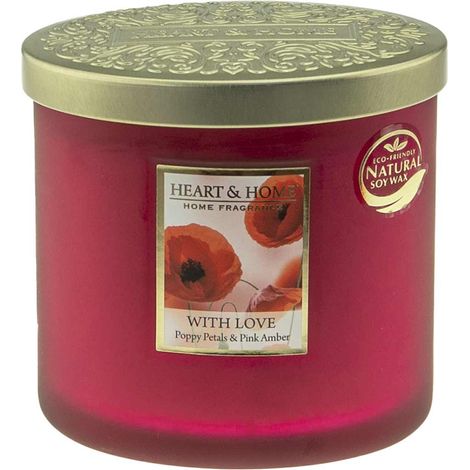 Bougie ellipse 2 mèches Heart and Home Amour (1/3)