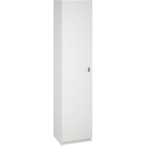 Armoire polyvalente coloris blanc - Hauteur 180 x Longueur 40 x Profondeur 35.6 cm -PEGANE- (1/2)