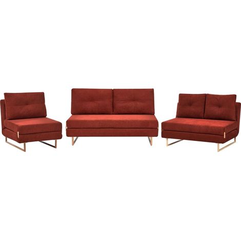 Sofa Set 6-Sitzer JERSLEV Stoff Rot (1/5)