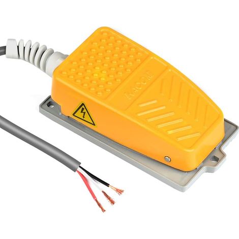 Industrieller Fußschalter 250 V 10 A, rutschfest, freihändig bedienbar, mit 1,8 m Kabel