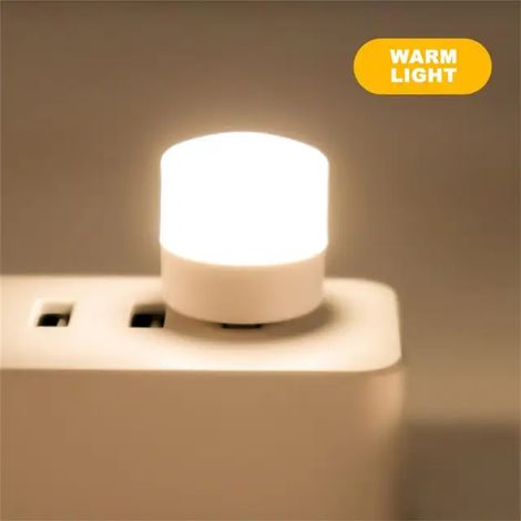 Veilleuse USB Mini LED Veilleuse Prise USB Lampe Power Bank Charge USB Livre Lumières Petite Lecture Ronde Protection des Yeux Lampes Chaud 1pc