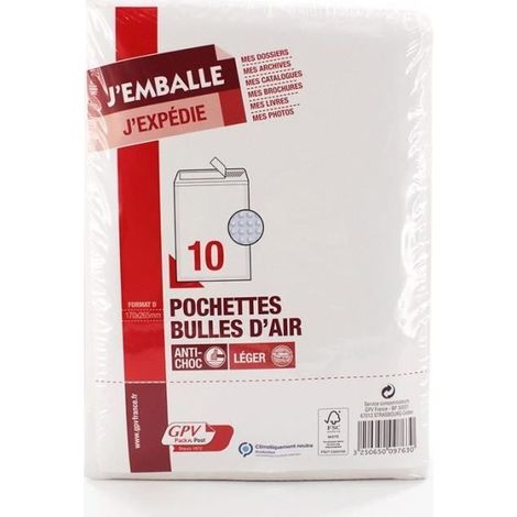 Pochettes bulles d'air - GPV - 170 x 265 mm - auto-adhésives et opaques