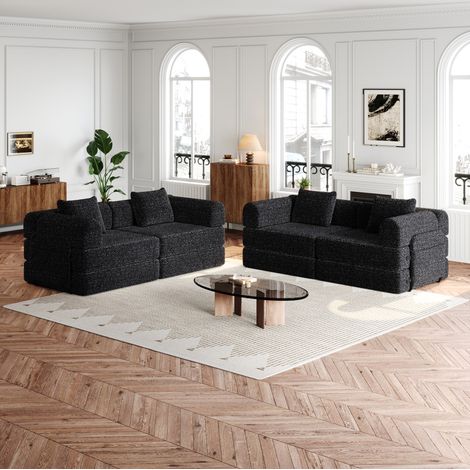 sofá cama 2 en 1 con almacenaje chenilla OKMYHOME (1/5)