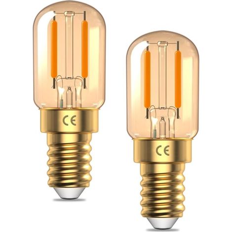 TobeBright Dimmable 2W E14 LED Bulbs Ultra Warm 2200K Night Light Bulb E14 T22 SES, Vintage Amber Glass, Filament Design, AC220-240V, 2-Pack (1/4)