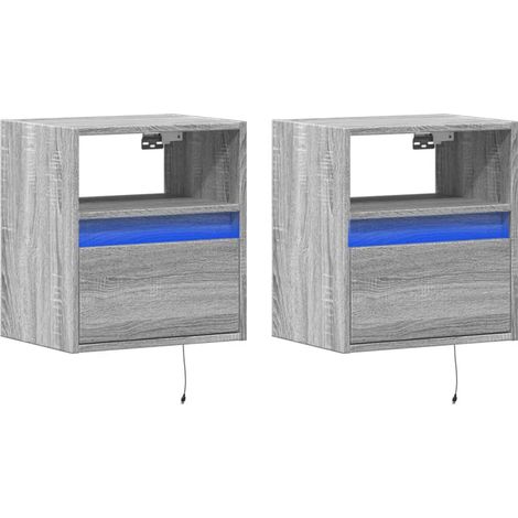 Mobile TV a parete scaffale multimediale credenza TV sala da pranzo soggiorno camera da letto e luci a LED 2 pezzi sonoma 41 x 31 x 45 cm grigio 020029123