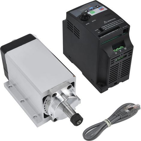 Kit Moteur de Broche Refroidi par Air 700W Sans Balais 0.55Nm avec Variateur 600W Inverter Pince ER11A 110V AC (1/5)