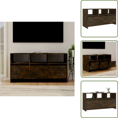 TV-Schrank Räuchereiche 102x37,5x52,5 cm Holzwerkstoff - TV-Schrank - Lowboard - Holzmöbel - Fernsehtisch - Wohnzimmermöbel (1/5)