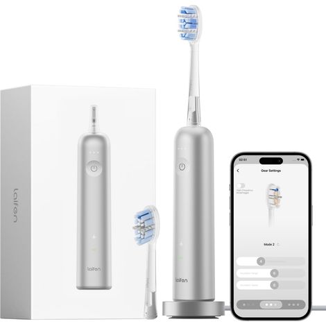 Brosse à Dents Électrique Sonique, Auton. 70 Jrs, Aluminium Système de Nettoyage Double Mode, Capteur de Pression Intelligent, Technologie WaveMotion 60°, IPX8, Réglages via App. (1/5)