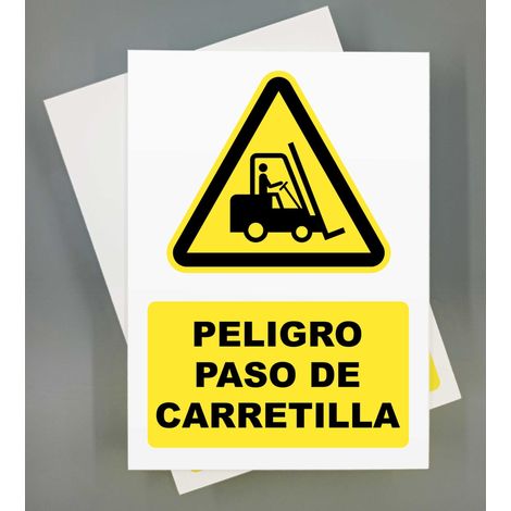 Poster Danger Brouette Step 18x25cm Pack 2 pcs Panneau de Sécurité Industrielle et EPI (Wheelbarrow Step) (1/5)