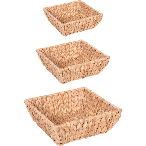 Table Passion - Set de 3 paniers carrés Jacinthe d'eau