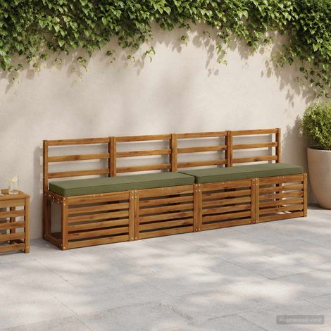 vidaXL Cojín para banco de 1 pieza VUGHT 100% Poliéster Verde oliva (1/4)