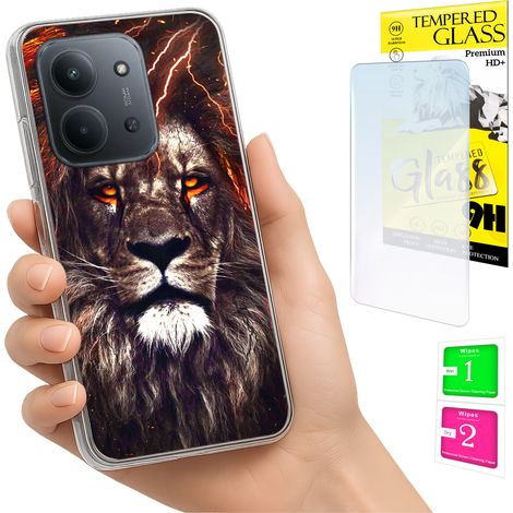 Custodia per Xiaomi Redmi 15C 4G 171mm, cover posteriore con vetro 9H. (1/5)