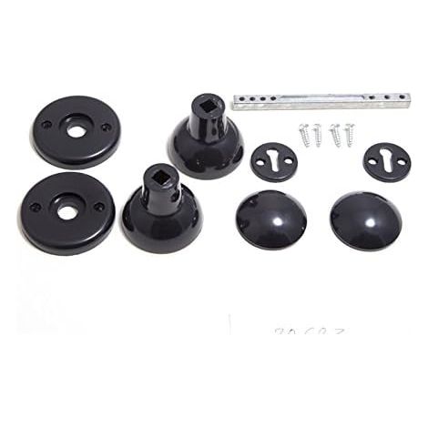 One Stop DIY Lot de 5 boutons de porte en plastique avec fixations et broche Noir