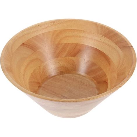 longziming - Grand saladier en bois - Kom rond en bois naturel pour salades, fruits et en-Snacks - Bol de service durable pour la Cuisine, la table à manger et les réceptions - Fait Handgemaakt et éco (1/5)