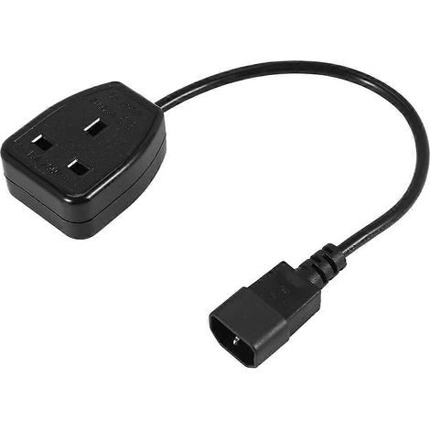 Adaptateur secteur IEC320 C14 vers prise britannique BS1363A, fiche mâle IEC C14 vers prise femelle britannique 3 broches (1/5)