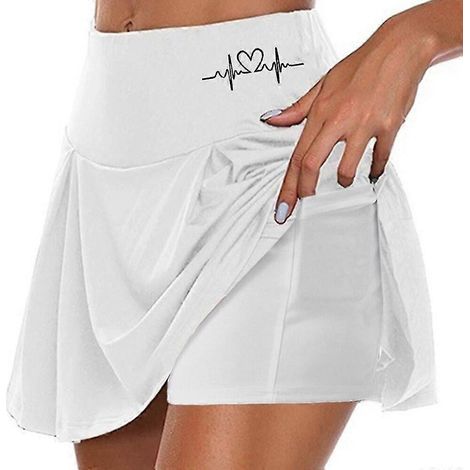 Jupes de tennis, de golf et de yoga pour femmes, poches latérales, 2 en 1, séchage rapide, pour le yoga, le fitness et la salle de sport, motif cœur, n° 1, n° 2, n° 3, vêtements de sport extensibles-4 (1/3)