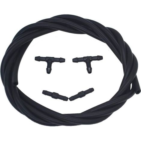 Raccord Tuyau Lave Glace Kit Durite Tuyau Essuie Glace Universel, 2M Tuyau de Pulverisation, Flexible 4 Buse d'arrosage avec Tuyau (1/4)
