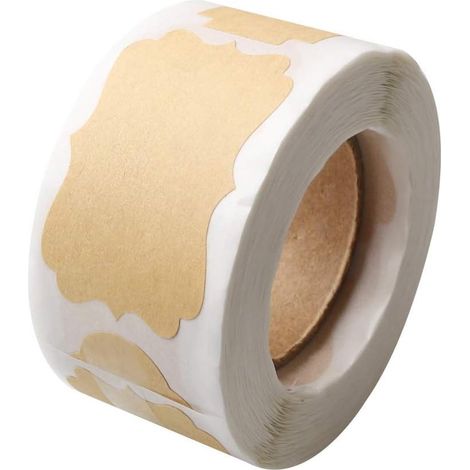 Lot de 250 étiquettes autocollantes rondes dorées - Étiquettes vierges en rouleau pour bocaux, bouteilles, boîtes et rangement (1/5)