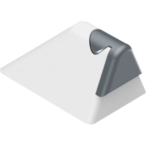 Kintech – Butée pour coulissant en PVC ou aluminium – Finition blanche RAL9016 – Montage en applique – Vis auto-foreuse invisible fournie